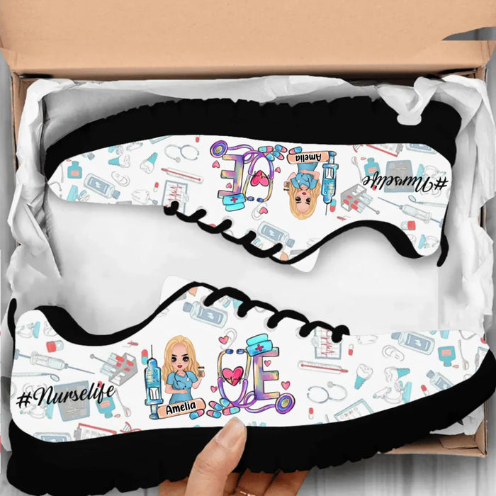 Personalized Nurse Sneakers - Gift Idea For Nurses - Love Nurse Life