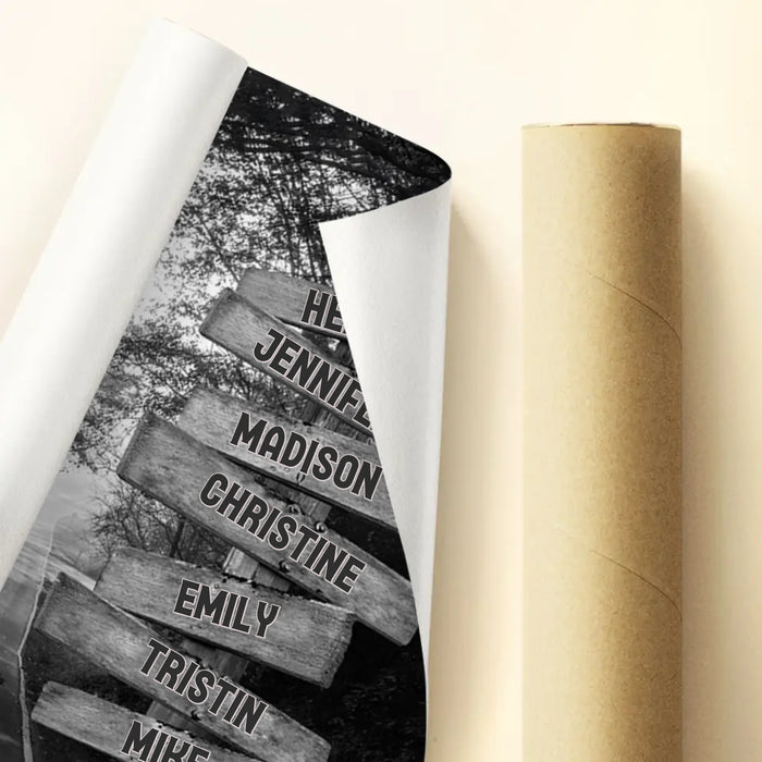 Custom Personalized Family Poster - Gift Idea For Family/ Parents with up to 7 Members - My Favorite Place In All The World Is Next To You