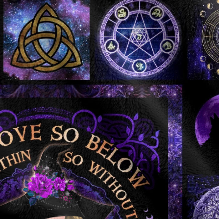 Personalized Witch Fleece Throw Blanket & Quilt - Halloween Gift Idea - As Above So Below As Within So Without As The Universe So The Soul