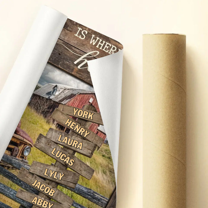 Custom Personalized Family Poster - Gift Idea For Family/ Parents with up to 7 Members - Home Is Where The Heart Is