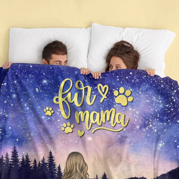 Personalized Pet Mom Quilt/Fleece Blanket - Gift For Pets Lover With Up to 4 Pets - Fur Mama