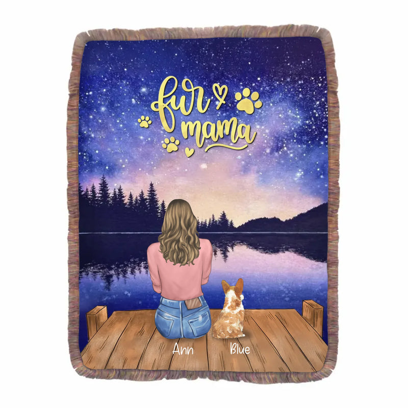 Personalized Pet Mom Fringer Blanket - Gift For Pets Lover With Up to 4 Pets - Fur Mama