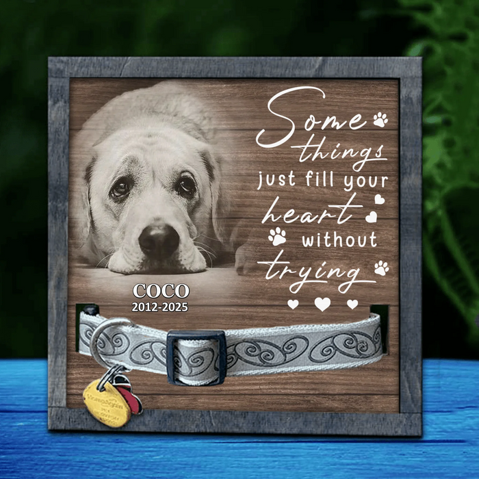 Custom Personalized Memorial Pet Loss Frame - Memorial Gift Idea Pet Owner - Upload Photo - Some Things Just Fill Your Heart Without Trying