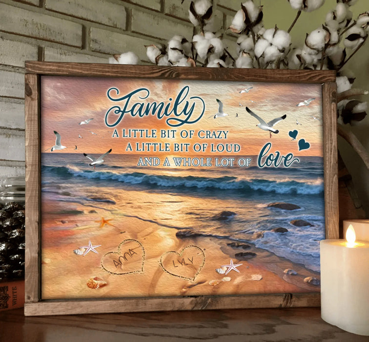 Custom Personalized Family Poster - Gift Idea For Family With Up To 7 Members - Family A Whole Lot Of Love