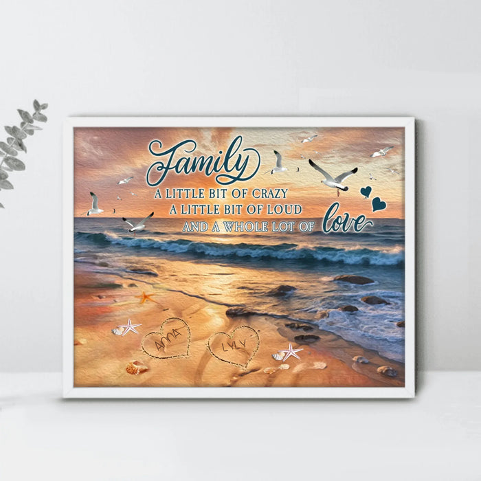 Custom Personalized Family Poster - Gift Idea For Family With Up To 7 Members - Family A Whole Lot Of Love