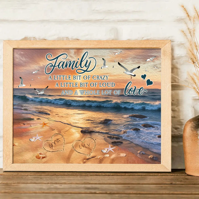 Custom Personalized Family Poster - Gift Idea For Family With Up To 7 Members - Family A Whole Lot Of Love
