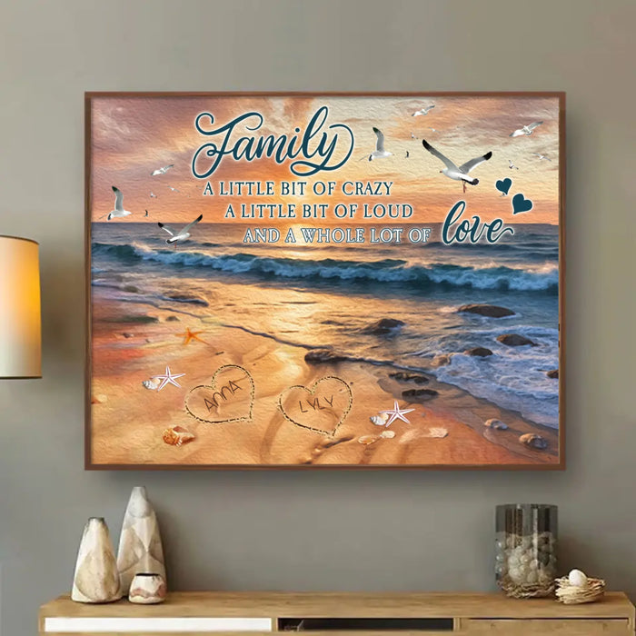 Custom Personalized Family Poster - Gift Idea For Family With Up To 7 Members - Family A Whole Lot Of Love