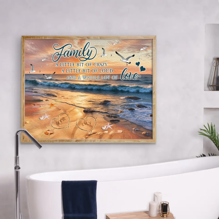 Custom Personalized Family Poster - Gift Idea For Family With Up To 7 Members - Family A Whole Lot Of Love