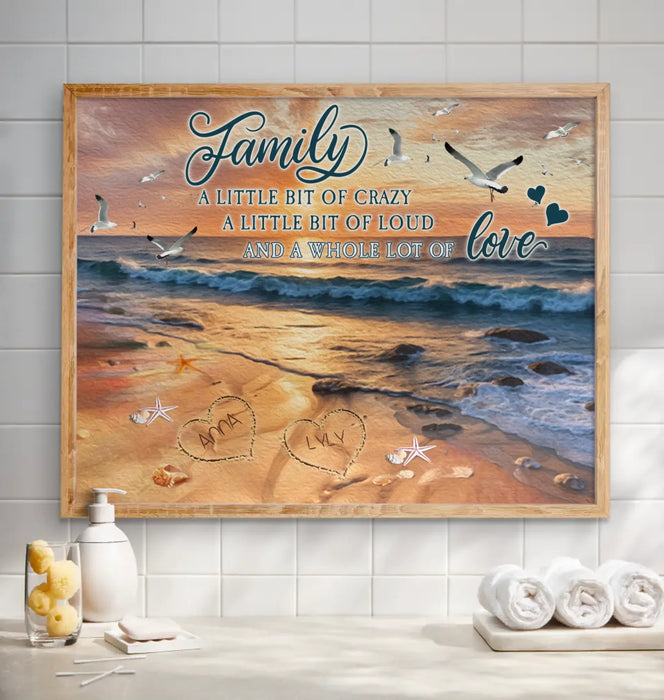Custom Personalized Family Poster - Gift Idea For Family With Up To 7 Members - Family A Whole Lot Of Love