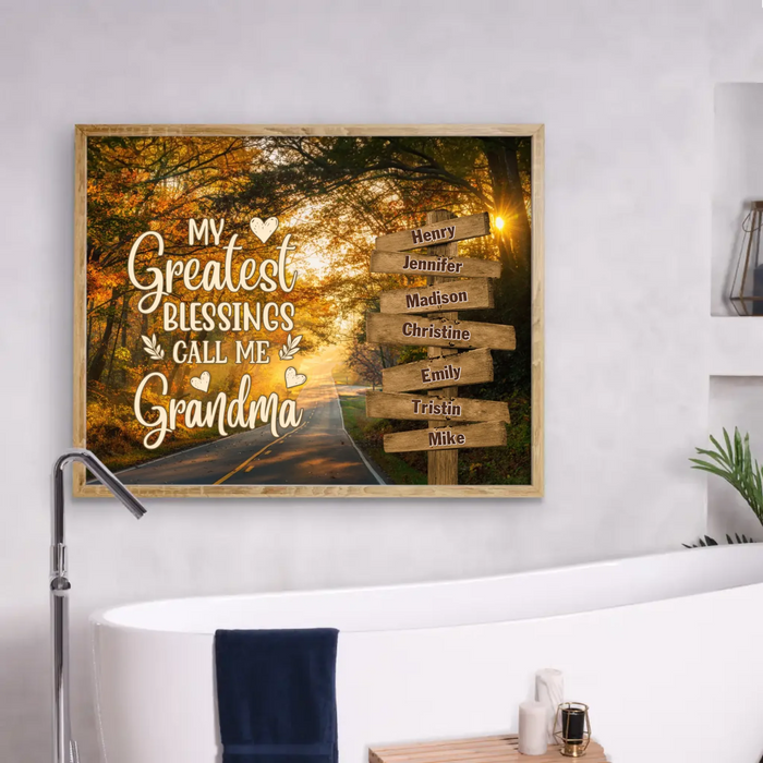 Personalized Grandma & Grandkids Poster - Gift Idea For Grandma/ Grandkid
