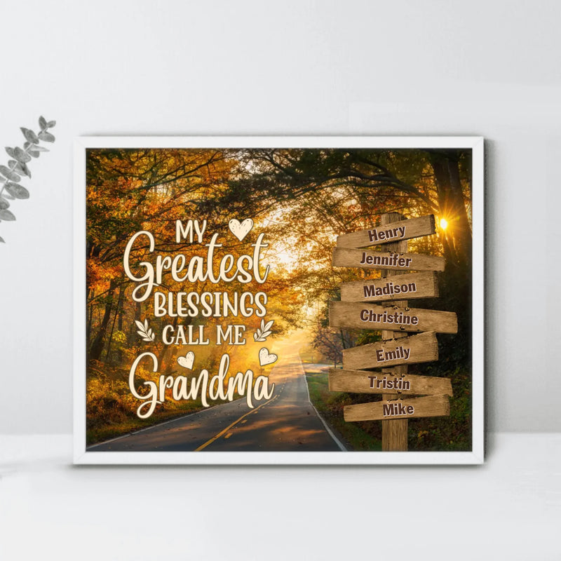 Personalized Grandma & Grandkids Poster - Gift Idea For Grandma/ Grandkid