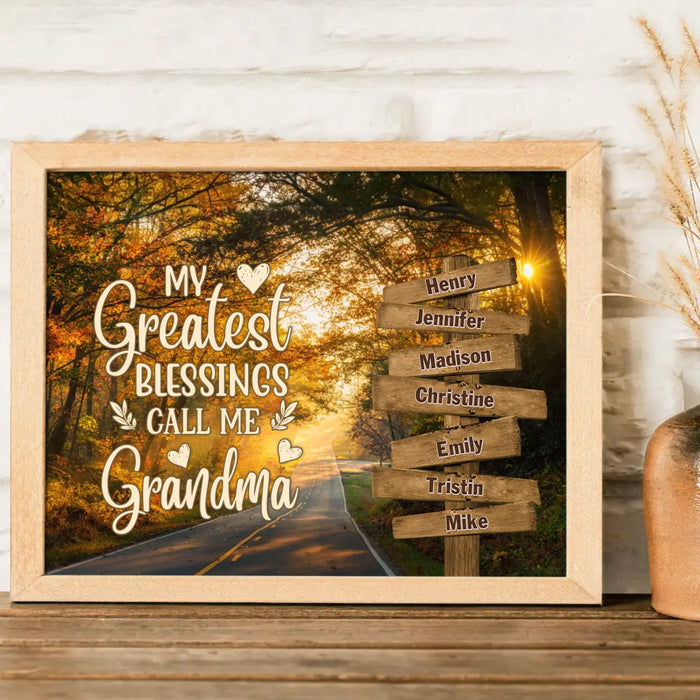 Personalized Grandma & Grandkids Poster - Gift Idea For Grandma/ Grandkid