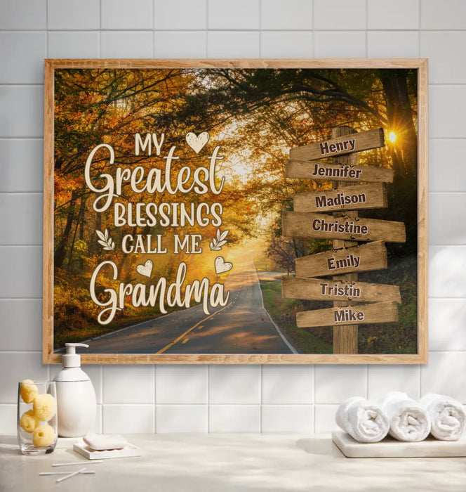 Personalized Grandma & Grandkids Poster - Gift Idea For Grandma/ Grandkid