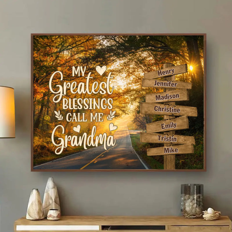 Personalized Grandma & Grandkids Poster - Gift Idea For Grandma/ Grandkid