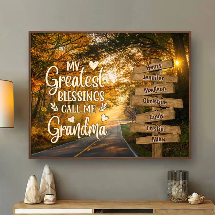 Personalized Grandma & Grandkids Poster - Gift Idea For Grandma/ Grandkid