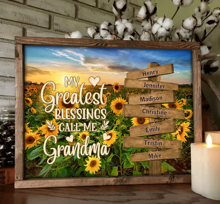 Personalized Grandma & Grandkids Poster - Gift Idea For Grandma/ Grandkid - My Greatest Blessings Call Me Grandma