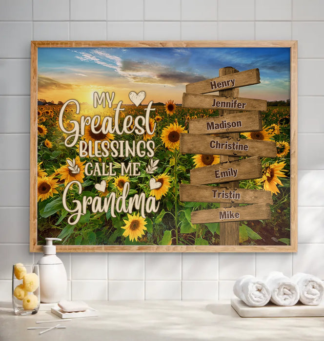 Personalized Grandma & Grandkids Poster - Gift Idea For Grandma/ Grandkid - My Greatest Blessings Call Me Grandma