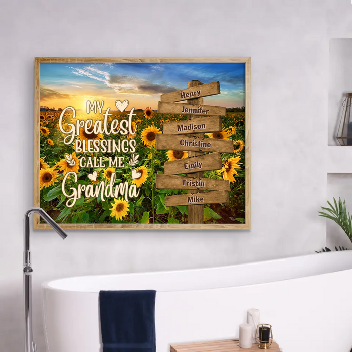 Personalized Grandma & Grandkids Poster - Gift Idea For Grandma/ Grandkid - My Greatest Blessings Call Me Grandma