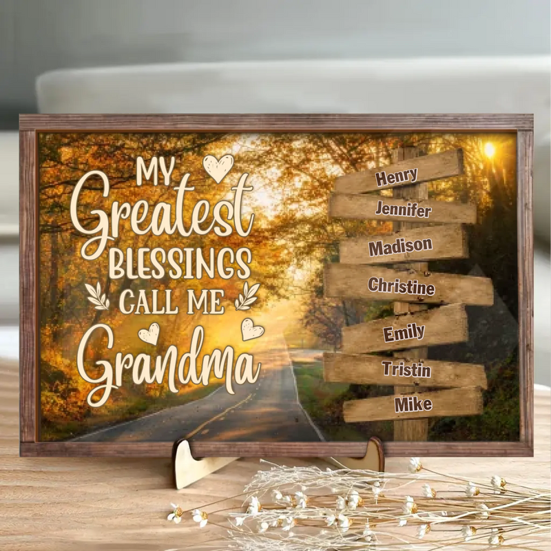 Custom Grandma & Grandkids Wooden Art - Gift Idea For Grandma/ Grandkid - My Greatest Blessings Call Me Grandma