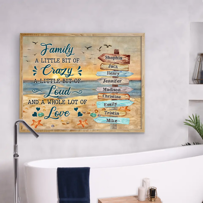 Custom Personalized Family Poster - Gift Idea For Family - Family A Little Bit Of Crazy