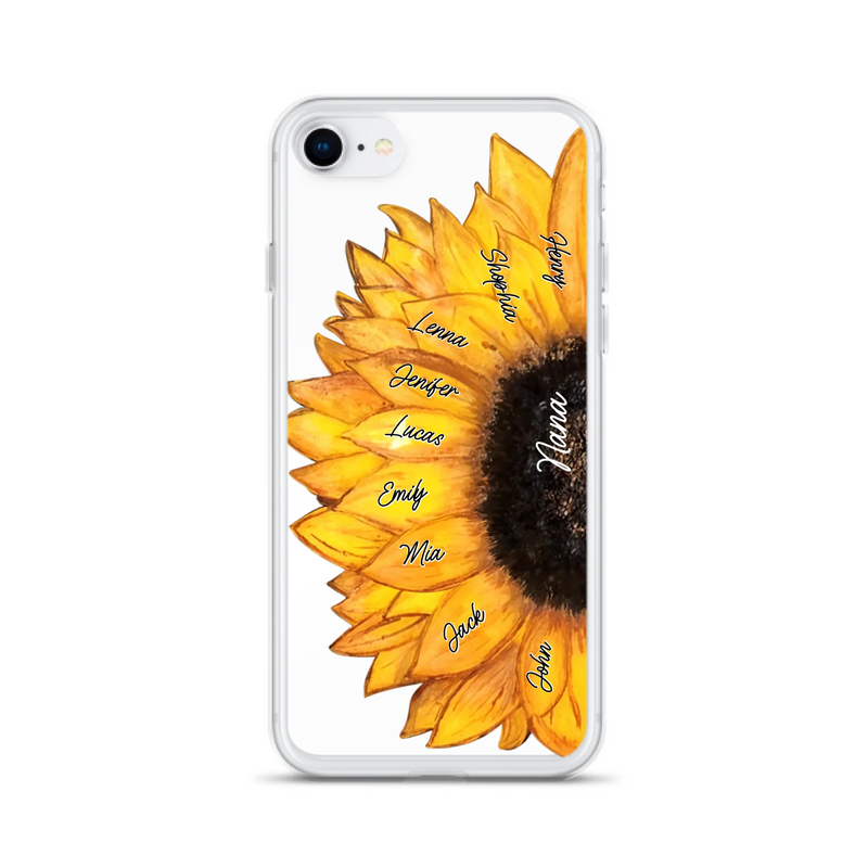 Personalized Sunflower Grandma Phone Case - Up to 9 Kids - Mother's Day Gift Idea for Mom/Grandma