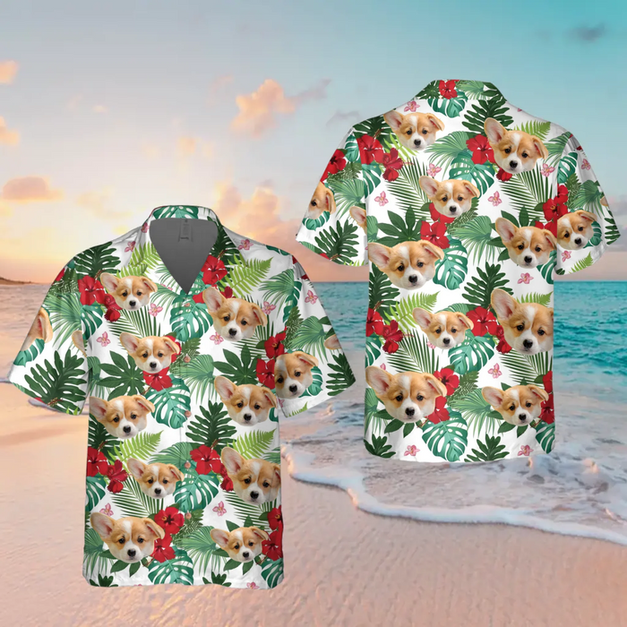 Custom Personalized Pet Photo Hawaiian Shirt - Tropical Gift for Dog/ Cat Lover