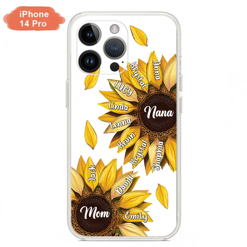 Personalized Sunflower Grandma Phone Case - Up to 11 Kids - Mother's Day Gift Idea for Mom/Grandma -  Case For iPhone/Samsung