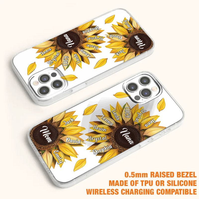 Personalized Sunflower Grandma Phone Case - Up to 11 Kids - Mother's Day Gift Idea for Mom/Grandma -  Case For iPhone/Samsung