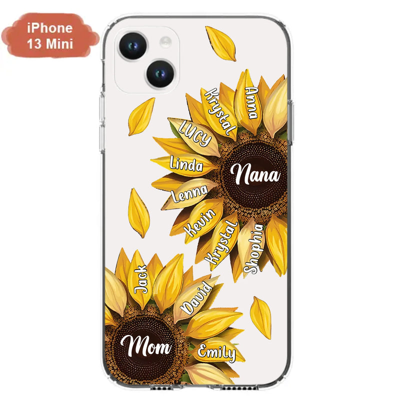 Personalized Sunflower Grandma Phone Case - Up to 11 Kids - Mother's Day Gift Idea for Mom/Grandma -  Case For iPhone/Samsung