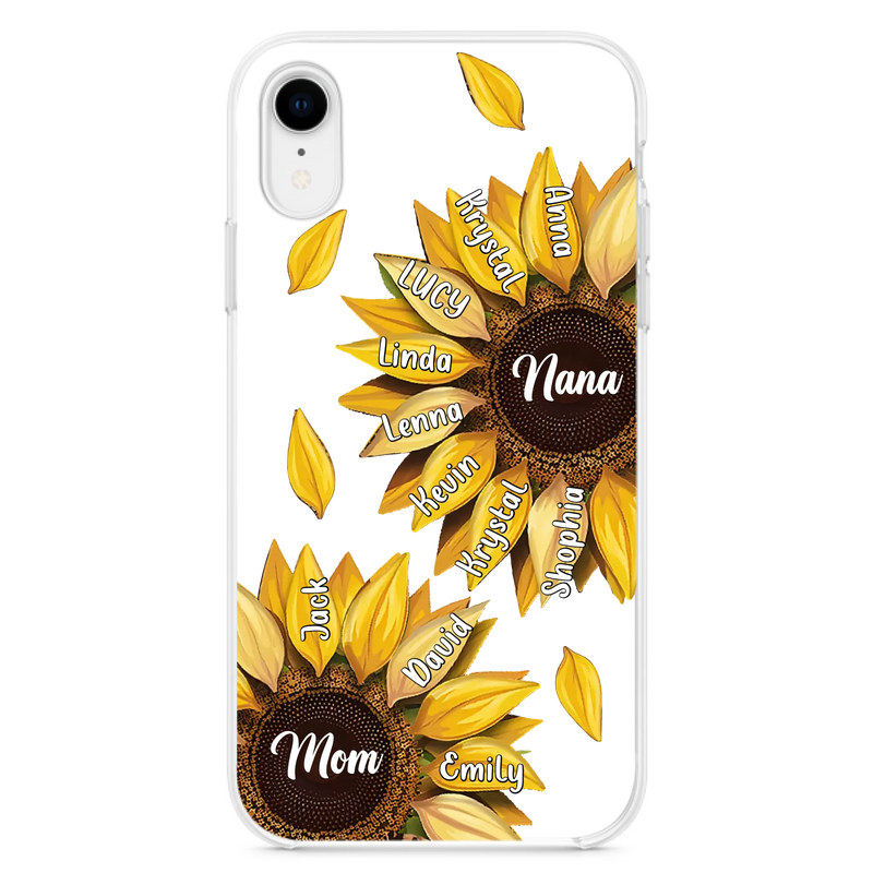 Personalized Sunflower Grandma Phone Case - Up to 11 Kids - Mother's Day Gift Idea for Mom/Grandma -  Case For iPhone/Samsung