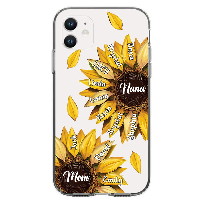 Personalized Sunflower Grandma Phone Case - Up to 11 Kids - Mother's Day Gift Idea for Mom/Grandma -  Case For iPhone/Samsung