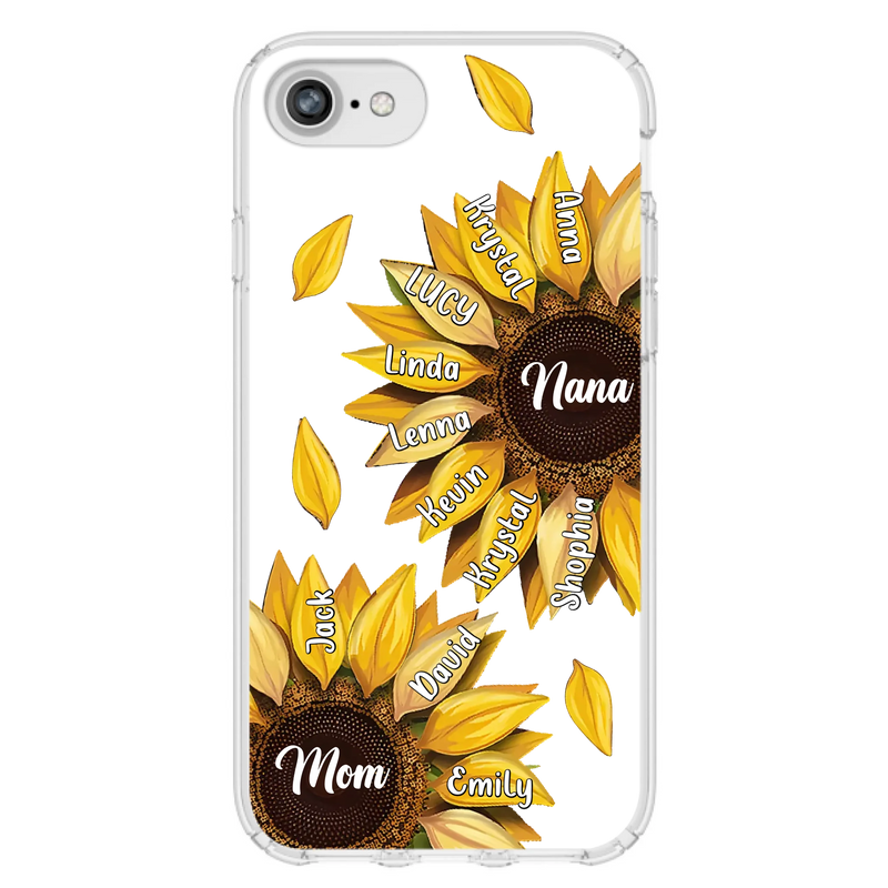 Personalized Sunflower Grandma Phone Case - Up to 11 Kids - Mother's Day Gift Idea for Mom/Grandma -  Case For iPhone/Samsung