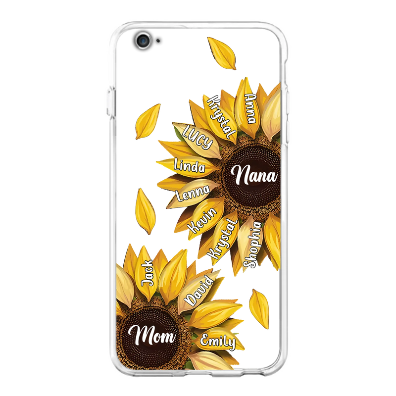 Personalized Sunflower Grandma Phone Case - Up to 11 Kids - Mother's Day Gift Idea for Mom/Grandma -  Case For iPhone/Samsung