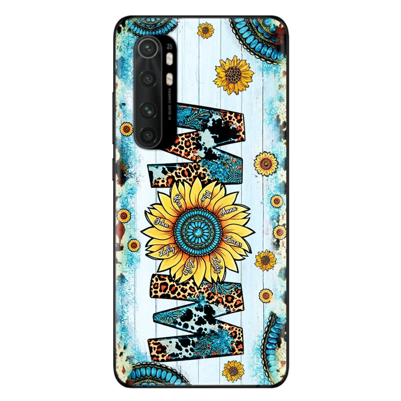 Personalized Mom Sunflower Phone Case - Mother's Day Gift Idea - Up to 8 Kids - Case For Xiaomi/Oppo/Huawei