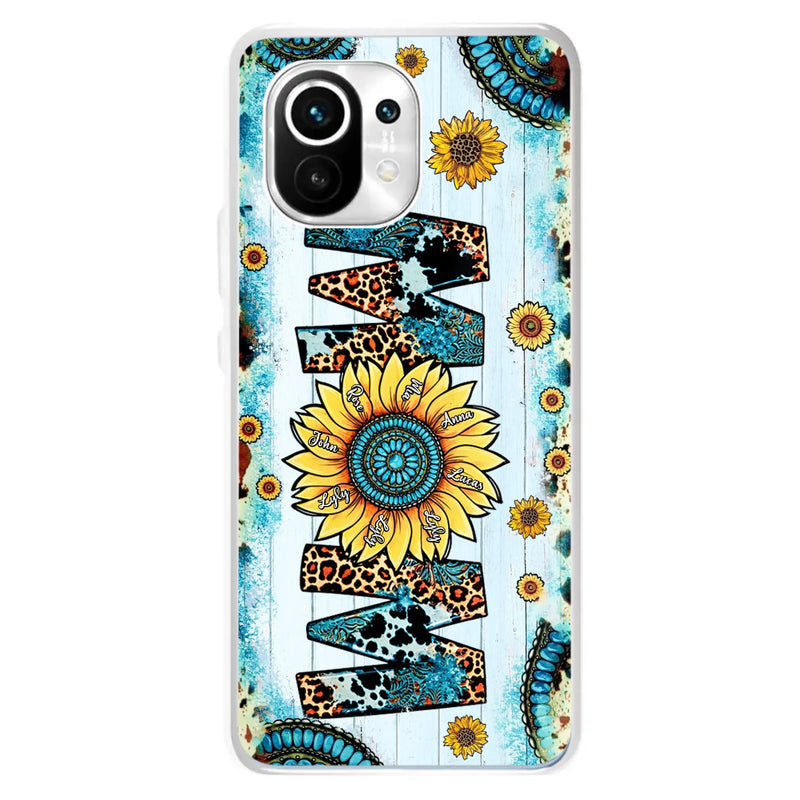 Personalized Mom Sunflower Phone Case - Mother's Day Gift Idea - Up to 8 Kids - Case For Xiaomi/Oppo/Huawei
