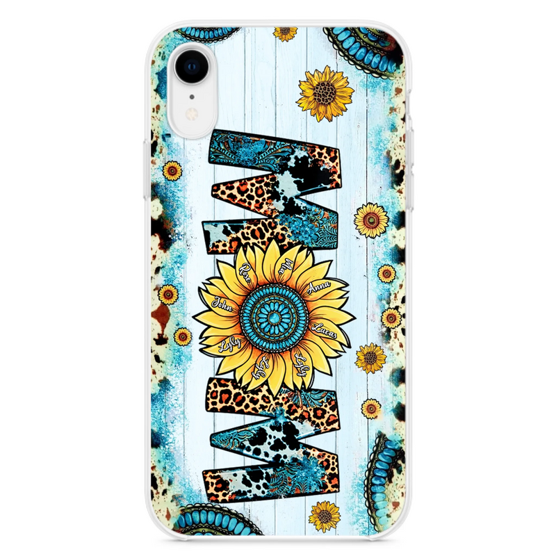 Personalized Mom Sunflower Phone Case - Mother's Day Gift Idea - Up to 8 Kids - Case For iPhone/ Samsung