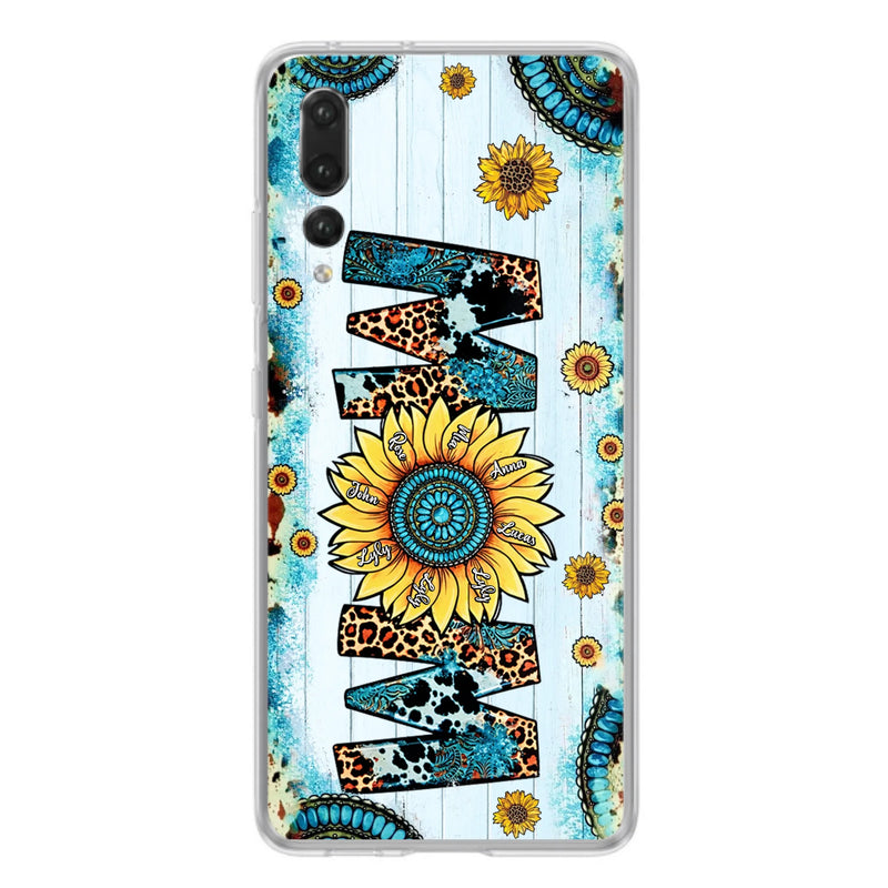 Personalized Mom Sunflower Phone Case - Mother's Day Gift Idea - Up to 8 Kids - Case For Xiaomi/Oppo/Huawei