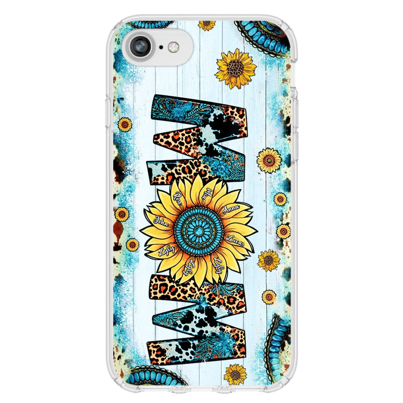 Personalized Mom Sunflower Phone Case - Mother's Day Gift Idea - Up to 8 Kids - Case For iPhone/ Samsung