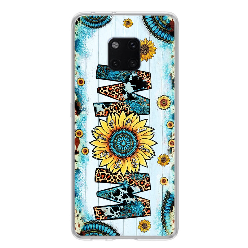Personalized Mom Sunflower Phone Case - Mother's Day Gift Idea - Up to 8 Kids - Case For Xiaomi/Oppo/Huawei