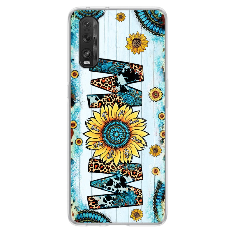 Personalized Mom Sunflower Phone Case - Mother's Day Gift Idea - Up to 8 Kids - Case For Xiaomi/Oppo/Huawei