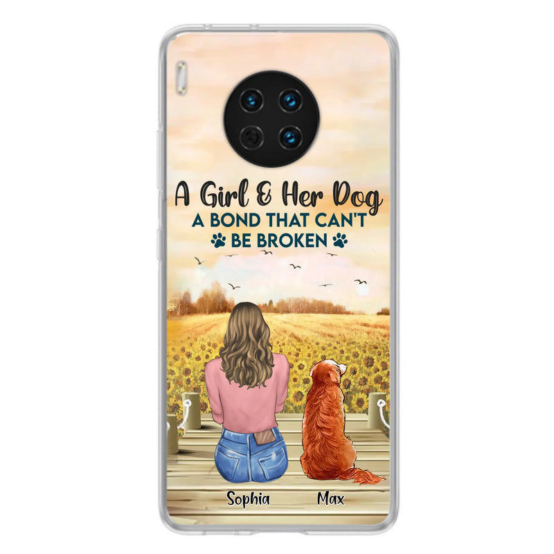 Custom Personalized Dog Mom Phone Case - Gift Idea For Dog Lover - A Girl & Her Dog A Bond That Can't Be Broken - Case For Xiaomi/ Oppo/ Huawei