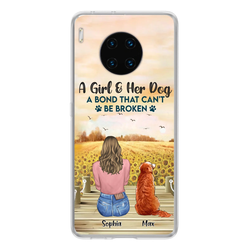 Custom Personalized Dog Mom Phone Case - Gift Idea For Dog Lover - A Girl & Her Dog A Bond That Can't Be Broken - Case For Xiaomi/ Oppo/ Huawei