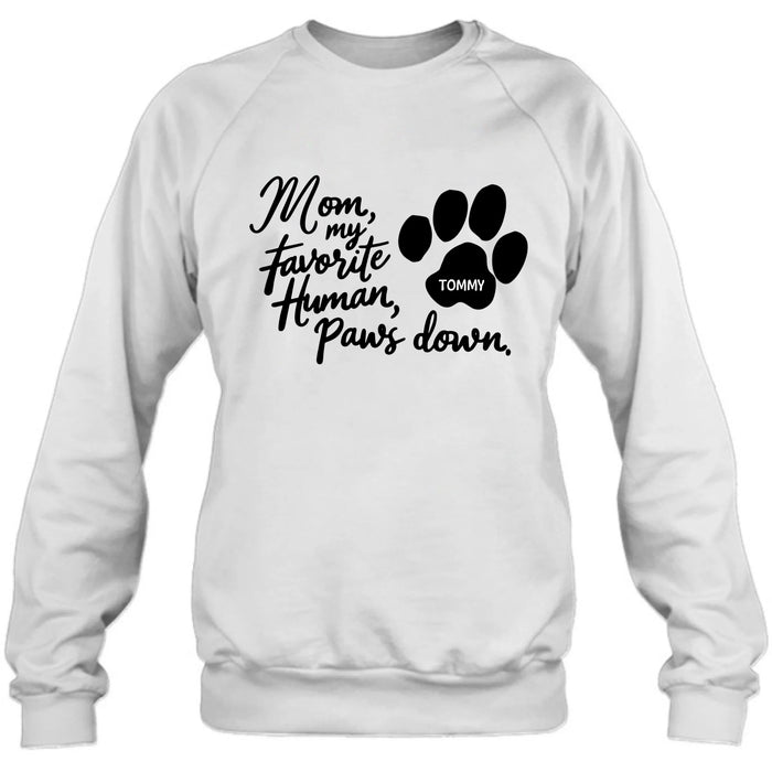 Custom Personalized Dog Mom/ Dog Dad T-Shirt/ Long Sleeve/ Sweatshirt/ Hoodie - Gift Idea For Dog  Lover - Upto 7 Dogs - Paws Down