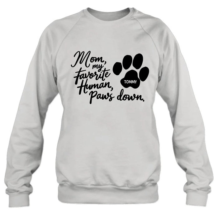 Custom Personalized Dog Mom/ Dog Dad T-Shirt/ Long Sleeve/ Sweatshirt/ Hoodie - Gift Idea For Dog  Lover - Upto 7 Dogs - Paws Down