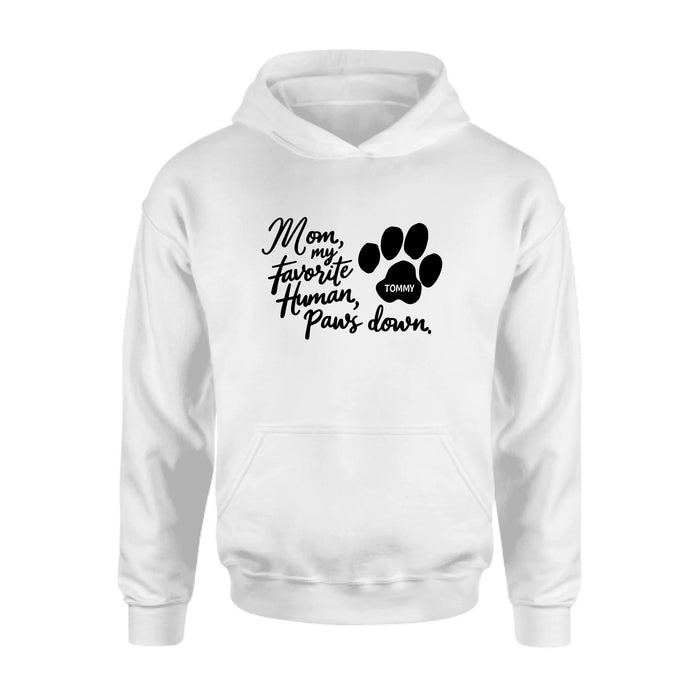 Custom Personalized Dog Mom/ Dog Dad T-Shirt/ Long Sleeve/ Sweatshirt/ Hoodie - Gift Idea For Dog  Lover - Upto 7 Dogs - Paws Down