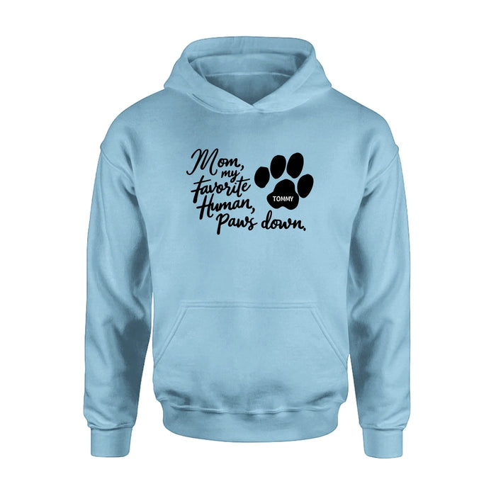 Custom Personalized Dog Mom/ Dog Dad T-Shirt/ Long Sleeve/ Sweatshirt/ Hoodie - Gift Idea For Dog  Lover - Upto 7 Dogs - Paws Down