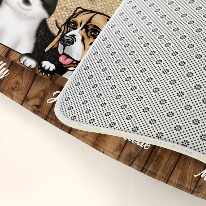 Custom Personalized Pets Lover Doormat - Upto 5 Pets - Best Gift For Dog Lover/Cat Lover