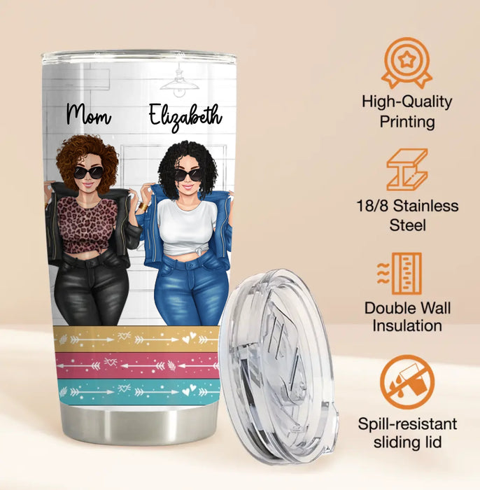 Personalized Mother & Daughter Tumbler - Best Mother's Day Gift Idea - Always Be Connected By Heart