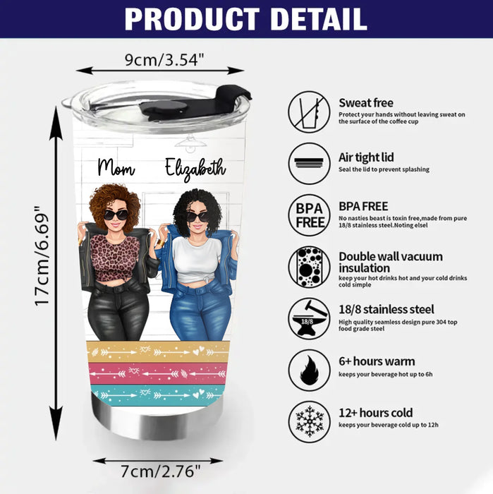 Personalized Mother & Daughter Tumbler - Best Mother's Day Gift Idea - Always Be Connected By Heart