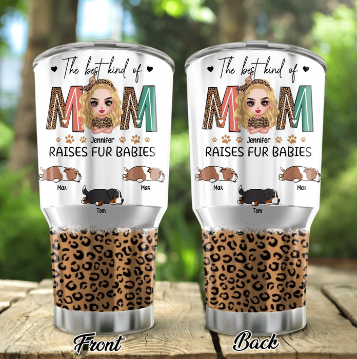 Personalized Dog Mom Irregular Tumbler - Mother's Day Gift Idea For Dog Lover - The Best Kind Of Mom Raises Fur Babies